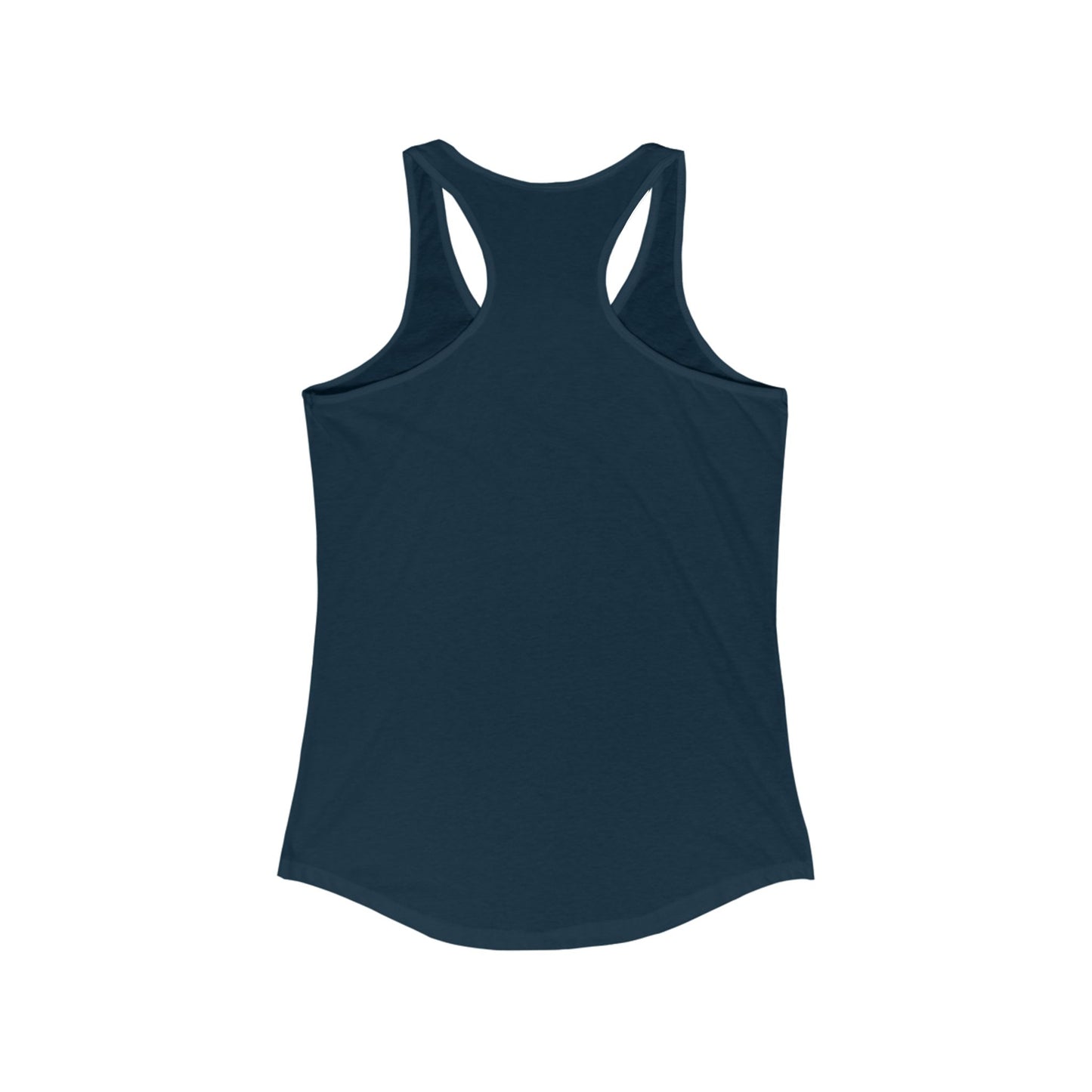 Back side of the Camp Meow Women's Racerback Tank Top: No graphic.