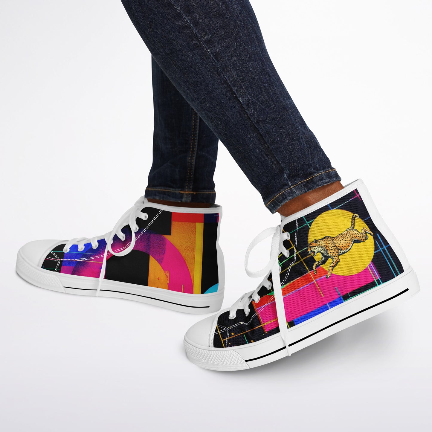 Retro Cheetah - Urban Peak High Top Shoes - AOP