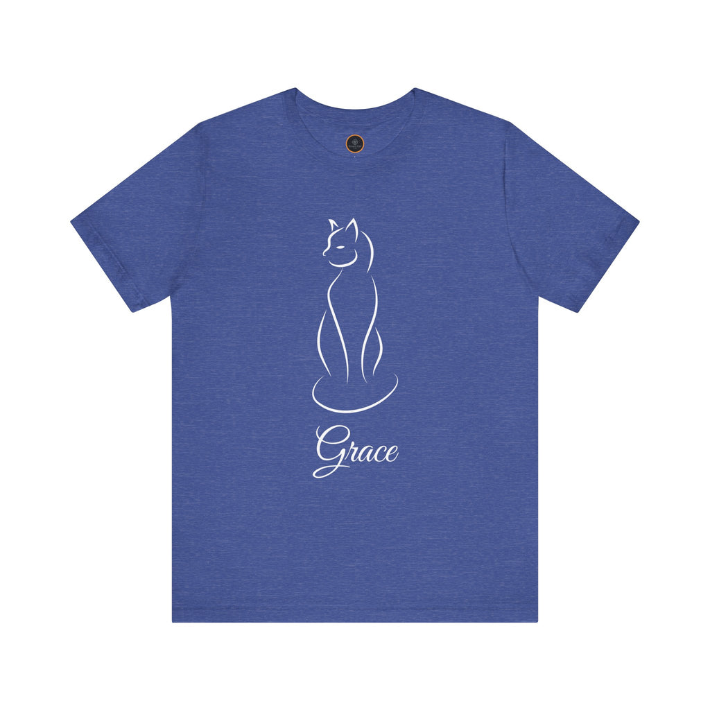 A line art graphic of a cat with the name "Grace" written in script text below it.