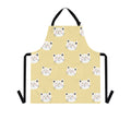 Yellow apron with smiling cat pattern 