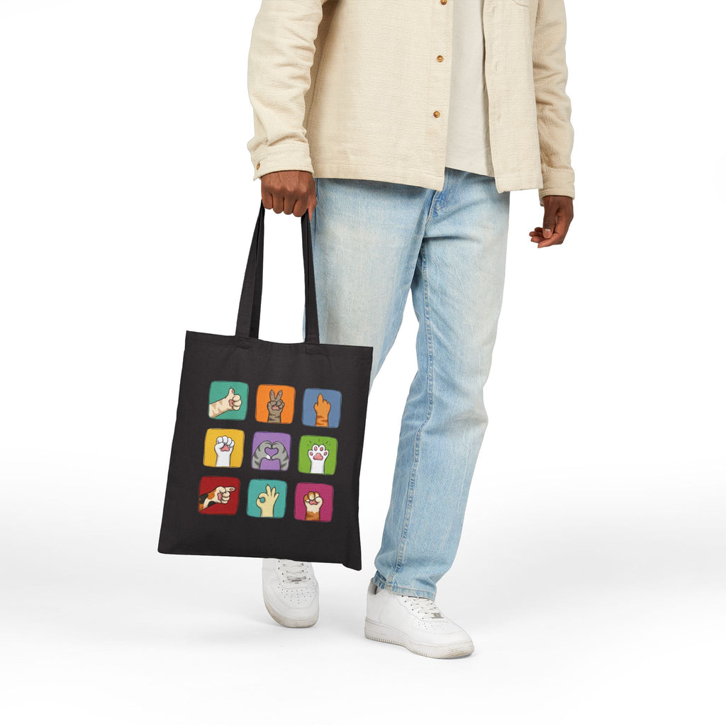 Paw Signals Canvas Tote
