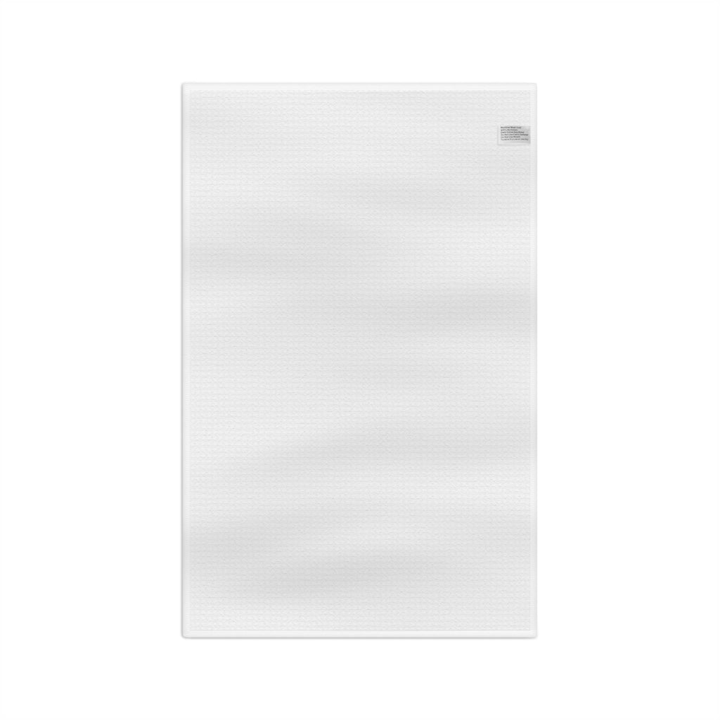 White Kawaii Party Microfiber Tea Towel, back view. 