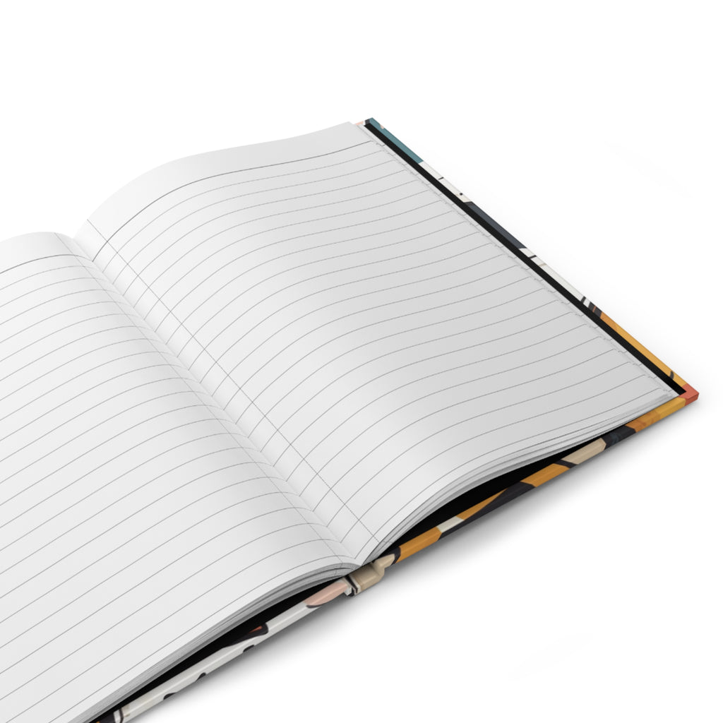 White Kawaii Party Hardcover Journal inside view with blank white pages.
