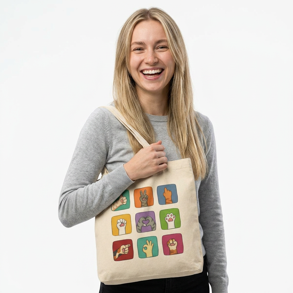 Paw Signals Canvas Tote