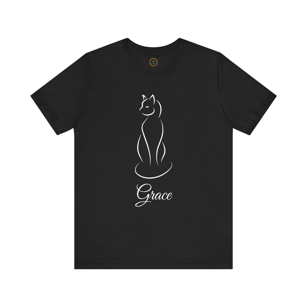A line art graphic of a cat with the name "Grace" written in script text below it.
