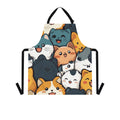 Apron with a colorful cartoon cat design 