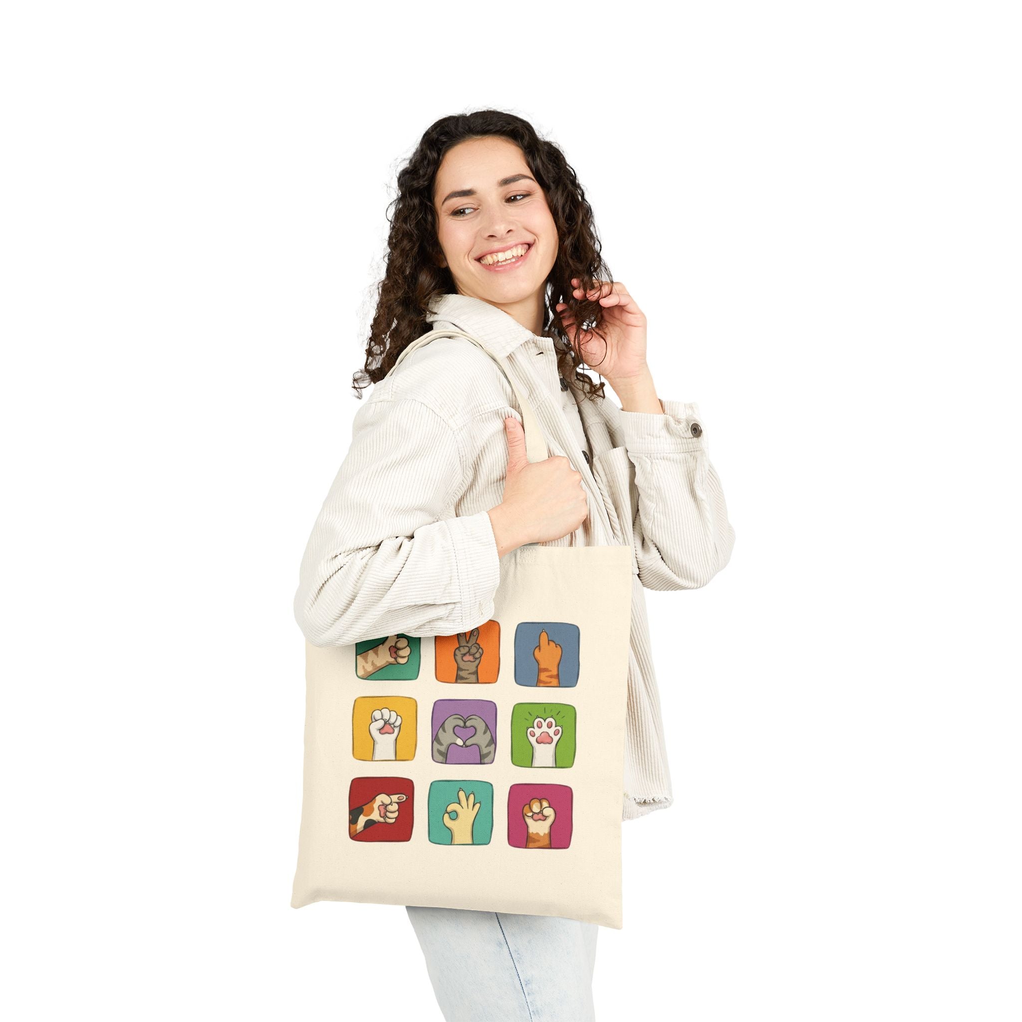 Paw Signals Canvas Tote