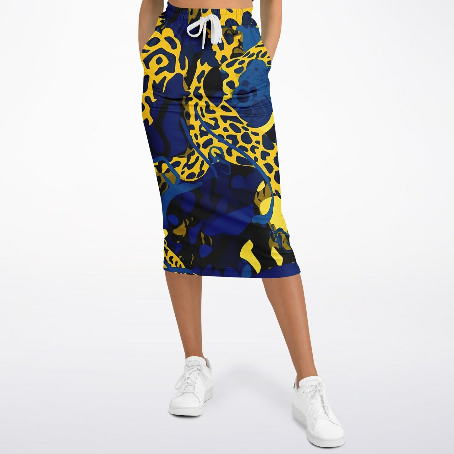 Vibrant Leopard - Athletic Long Pocket Skirt - AOP