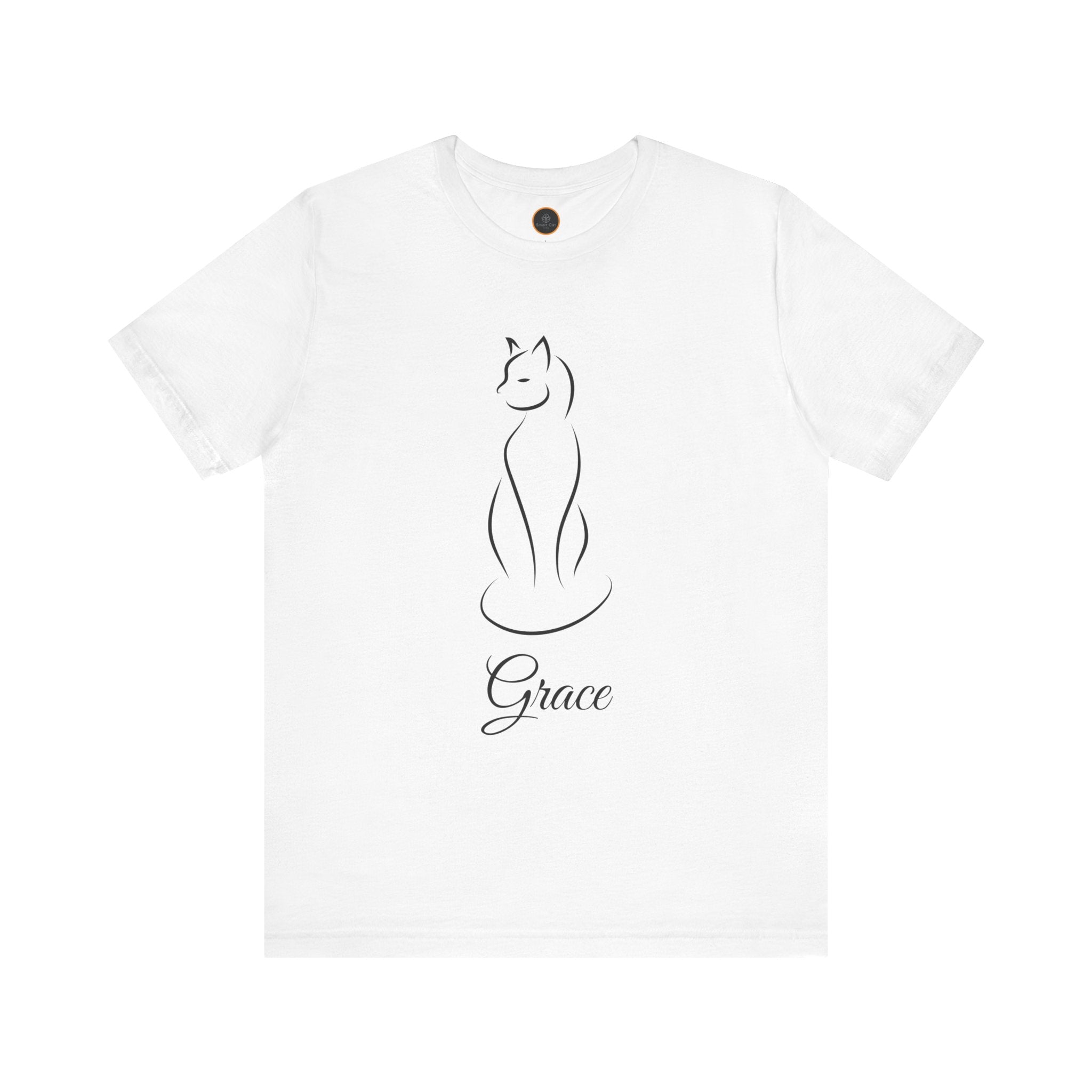 A line art graphic of a cat with the name "Grace" written in script text below it.