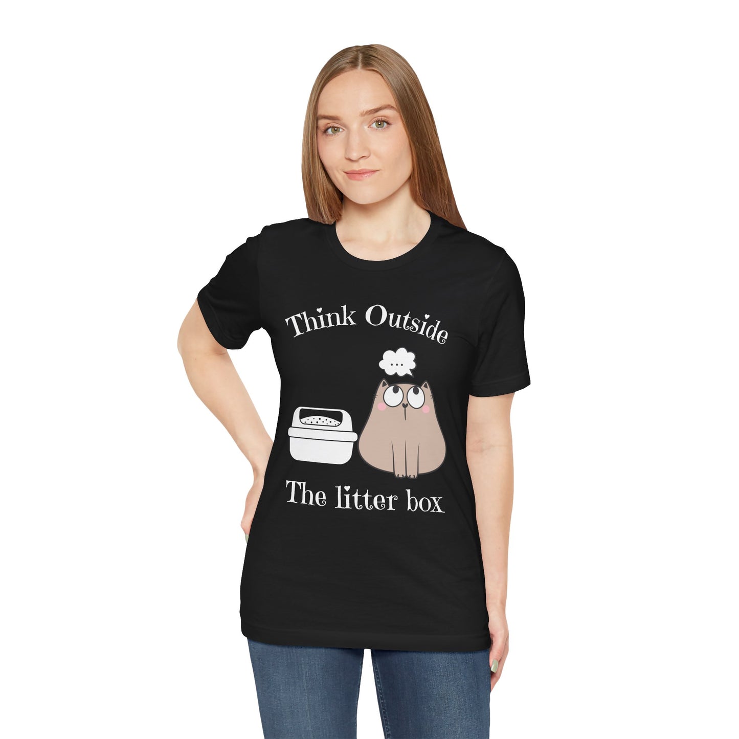 Think Outside The Litter Box - Unisex Jersey Short Sleeve Tee