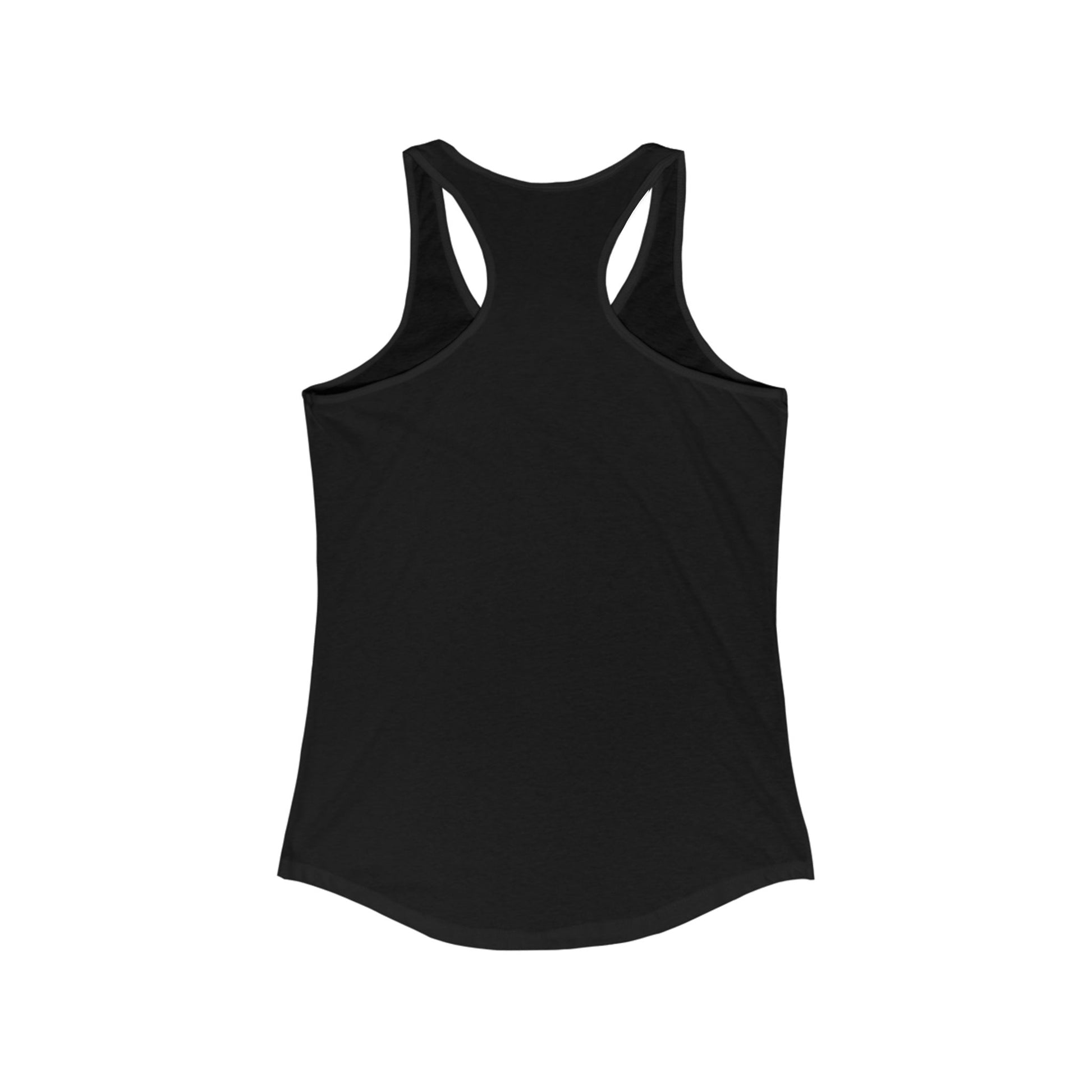 Back view of a racerback tank top.