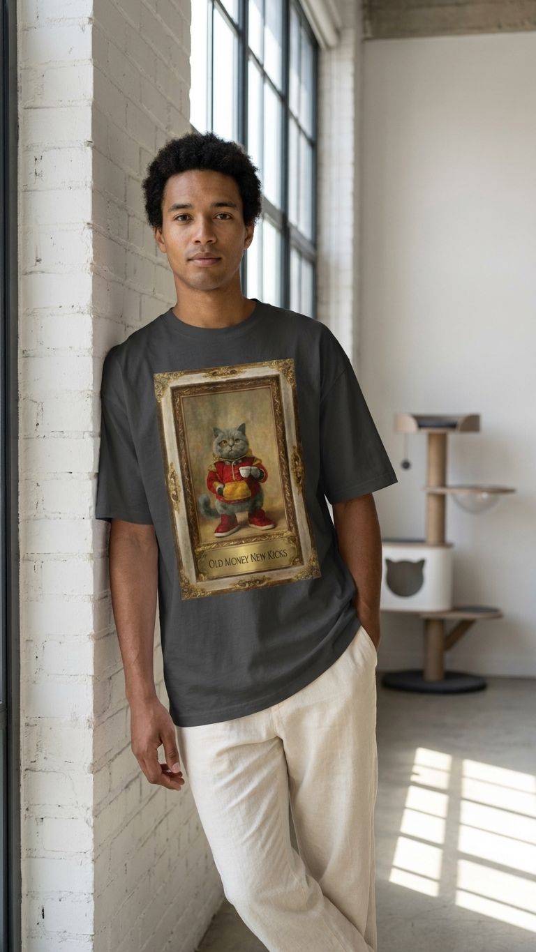 Old Money New Kicks Oversized Faded Tee