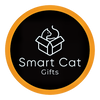 Logo for Smart Cat Gifts with a black circle and orange border
