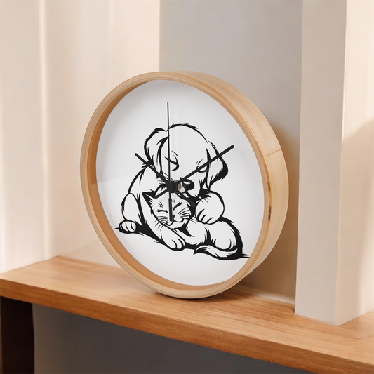 The Art Of Love & Time Wood Frame 10” Clock