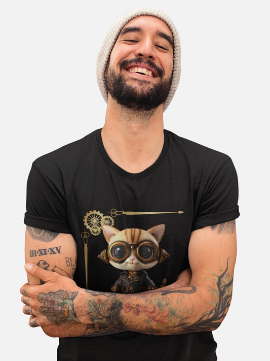 Steampunk Kitty - Unisex Jersey Short Sleeve Tee