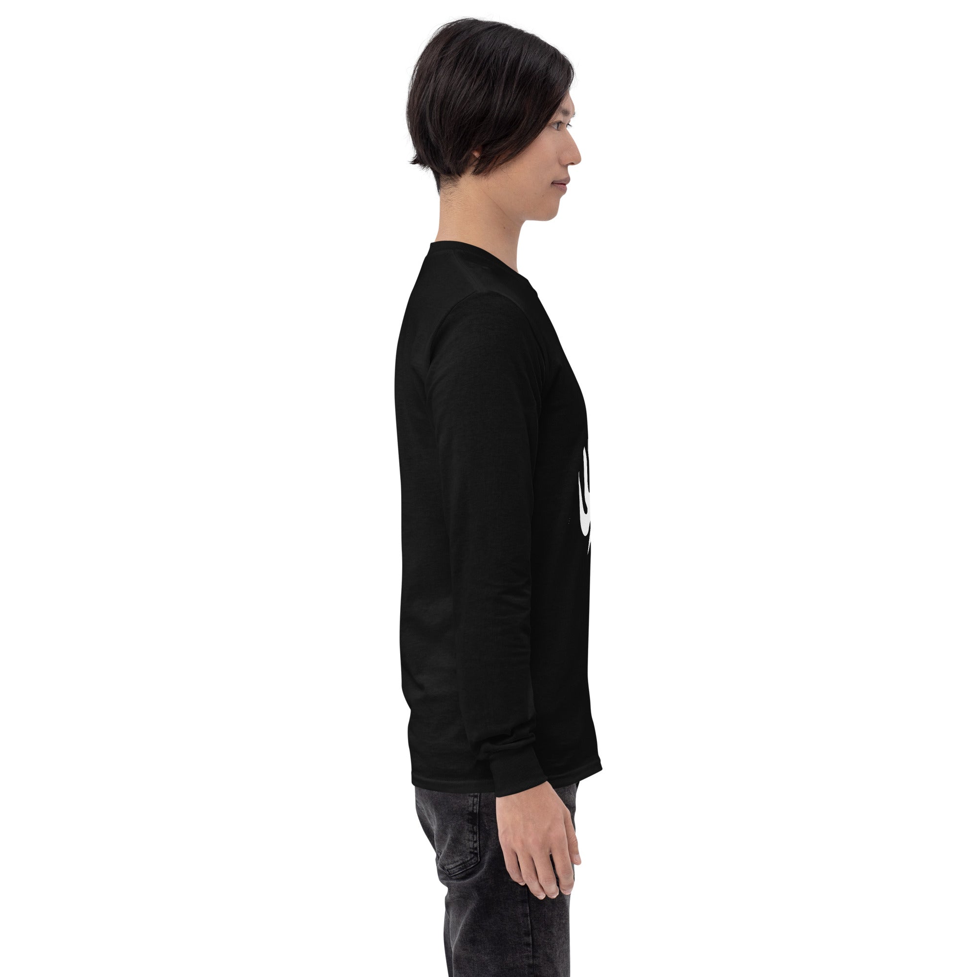 Black Lion & Flame Long Sleeve Tee right side view.