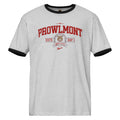 Light gray Varsity style ringer t-shirt with 'Prowlmont Grit City Tigers' text and tiger logo on a white background